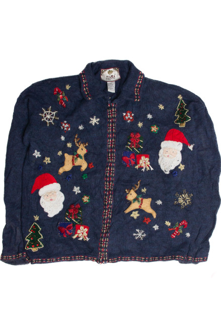 Vintage Blue Ugly Christmas Cardigan 59821