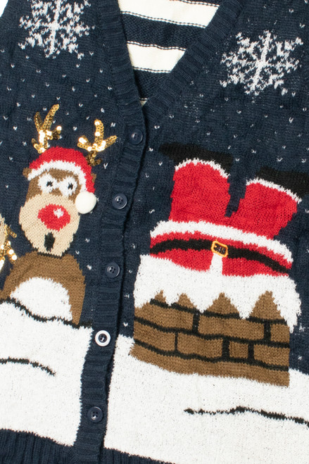 Santa Stuck In Chimney Ugly Christmas Vest 61401