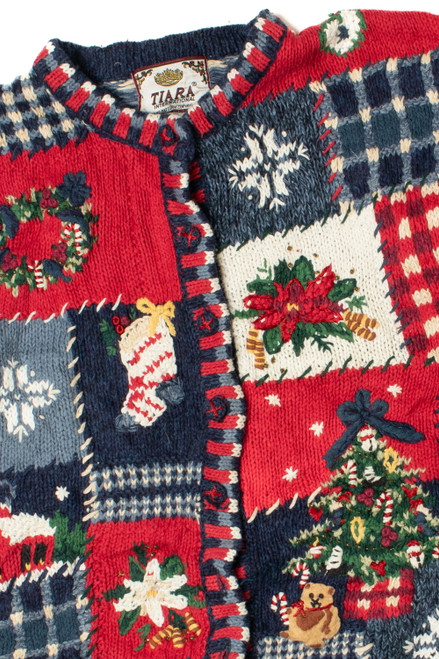 Holiday Patchwork Ugly Christmas Cardigan 61407