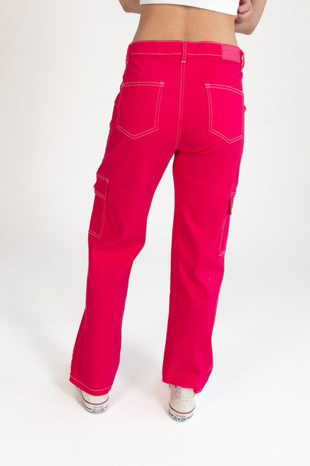 Hot Pink Cargo Skater Jeans