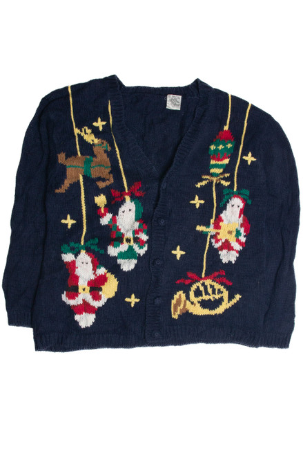 Vintage Blue Ugly Christmas Cardigan 59873