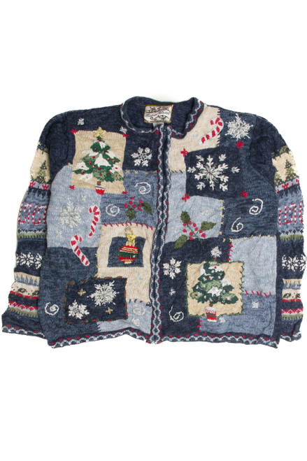 Vintage Blue Ugly Christmas Cardigan 59880