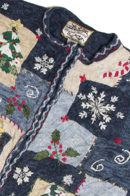 Vintage Blue Ugly Christmas Cardigan 59880