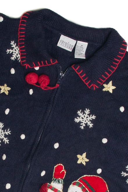 Vintage Blue Ugly Christmas Cardigan 59892