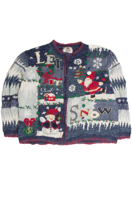 Vintage Blue Ugly Christmas Cardigan 59895