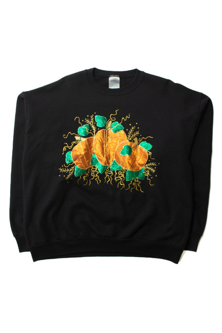 Vintage Foil Pumpkins Halloween Sweatshirt (1990s) 582