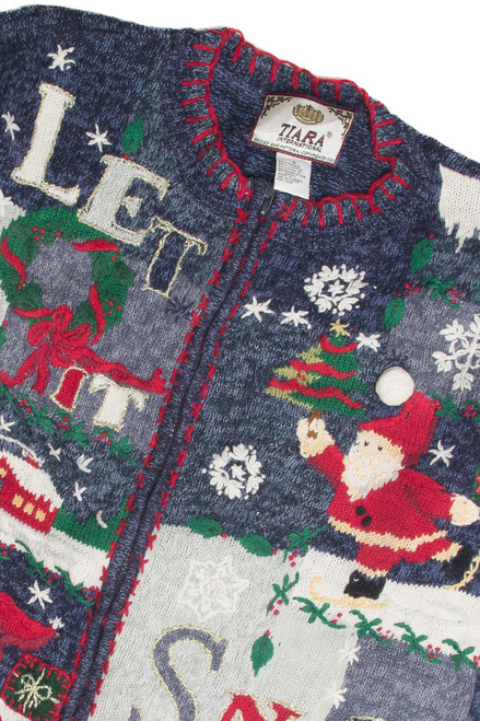 Vintage Blue Ugly Christmas Cardigan 59904