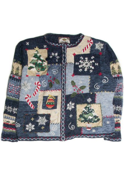 Vintage Blue Ugly Christmas Cardigan 59917