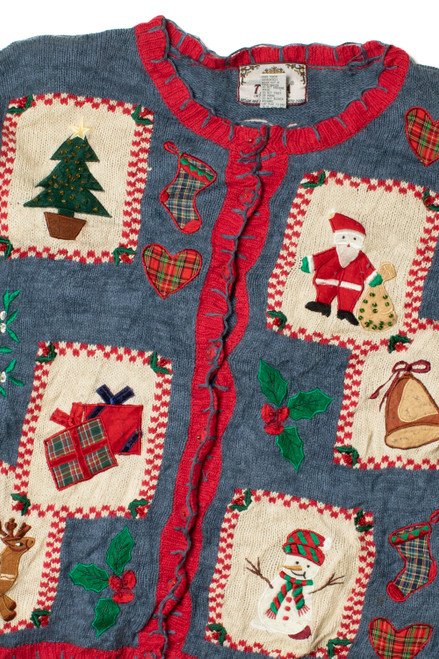 Patchwork Holiday Elements Ugly Christmas Cardigan 61458
