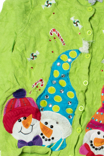 Silly Snowmen Ugly Christmas Cardigan 61462