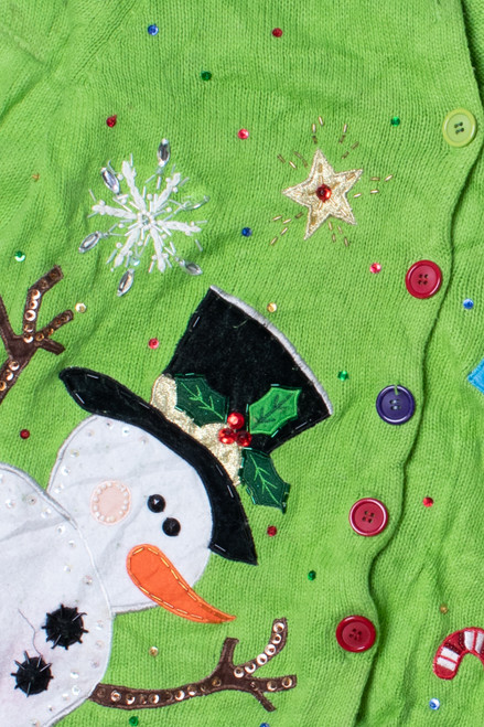 Surprise Snowman Ugly Christmas Cardigan 61466