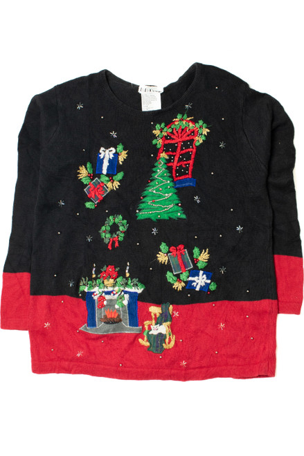 Christmas Night Interior Scene Ugly Christmas Sweater 61467