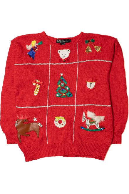 Holiday Flair Grid Ugly Christmas Pullover 61471