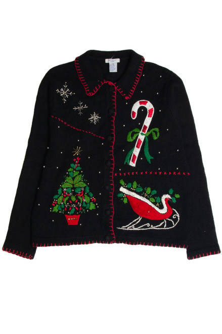 Vintage Black Ugly Christmas Cardigan 59950