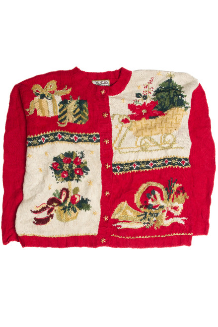 Vintage Red Ugly Christmas Cardigan 59960