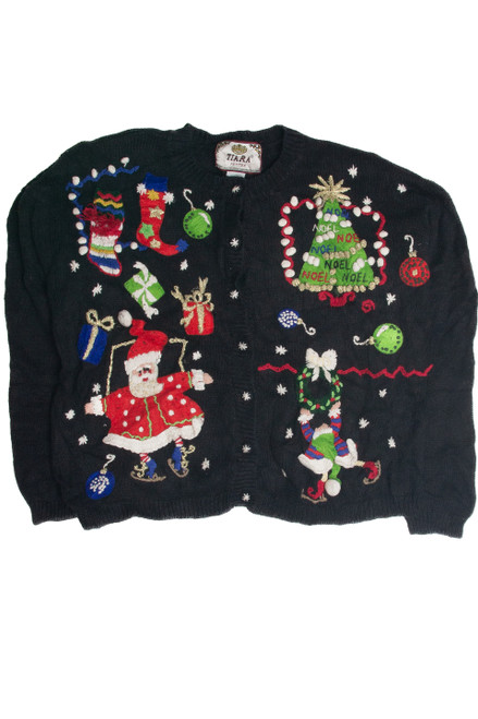 Vintage Black Ugly Christmas Cardigan 59985