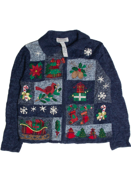 Vintage Blue Ugly Christmas Cardigan 59995