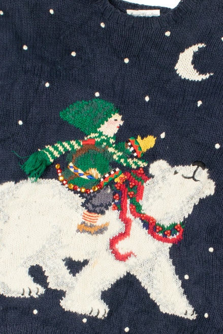 Mary Engelbreit Elf & Polar Bear Ugly Christmas Pullover 61491