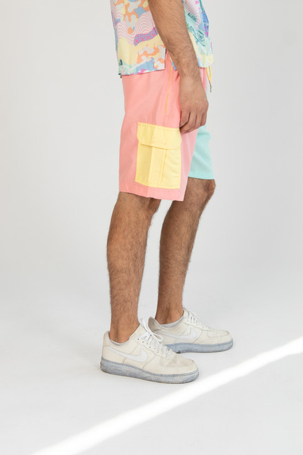 Pastel Color Block Shorts