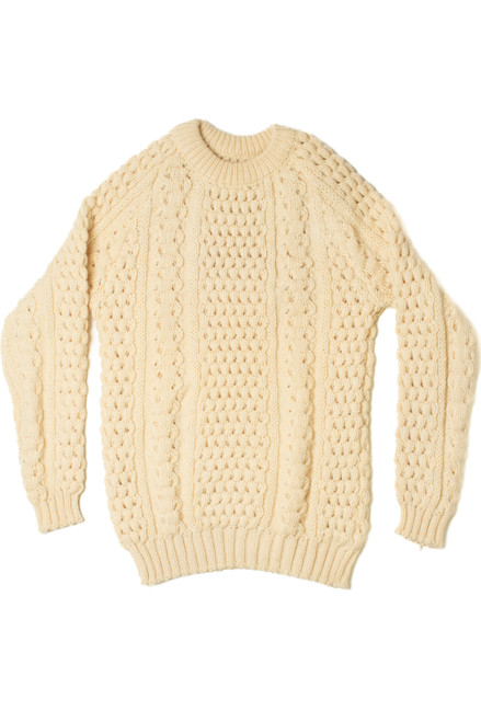 Vintage Ivory Fisherman Sweater 1138