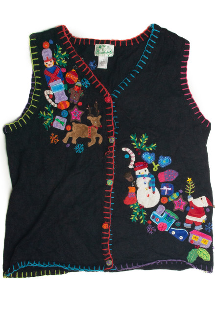 Vintage Black Ugly Christmas Vest 60865