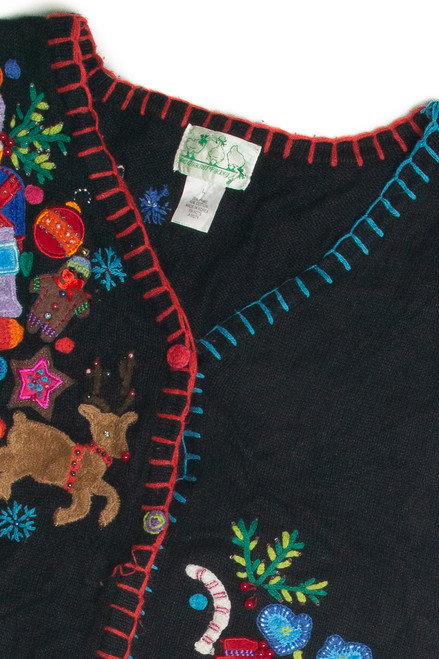 Vintage Black Ugly Christmas Vest 60865