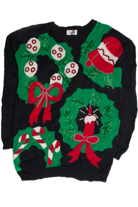 Vintage Black Ugly Christmas Sweater 60869