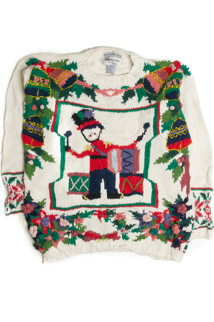 Vintage White Ugly Christmas Sweater 60877