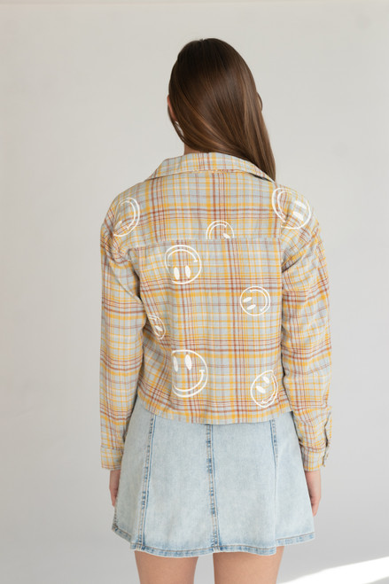 Cropped Screenprint Flannel