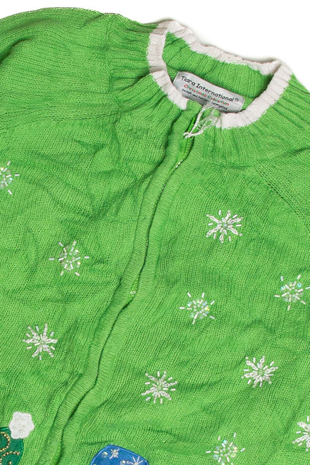 Vintage Green Ugly Christmas Cardigan 60887