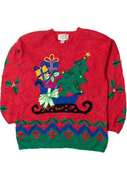 Christmas Tree Sleigh Ugly Christmas Sweater 62184