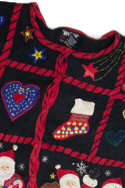 Vintage Black Ugly Christmas Cardigan 60889