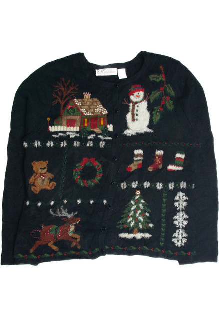 Vintage Black Ugly Christmas Cardigan 60899