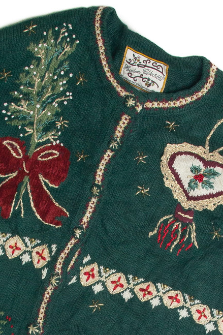 Vintage Green Ugly Christmas Cardigan 60901