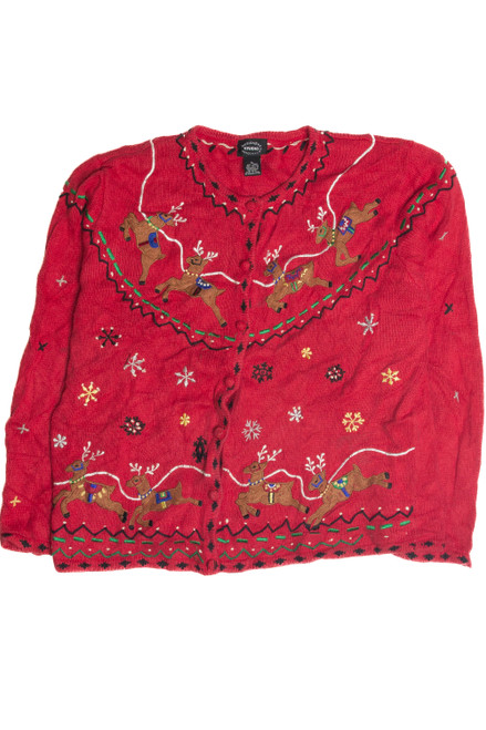 Vintage Red Ugly Christmas Cardigan 60907