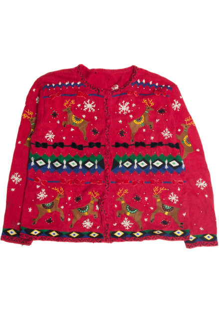 Vintage Red Ugly Christmas Cardigan 60909