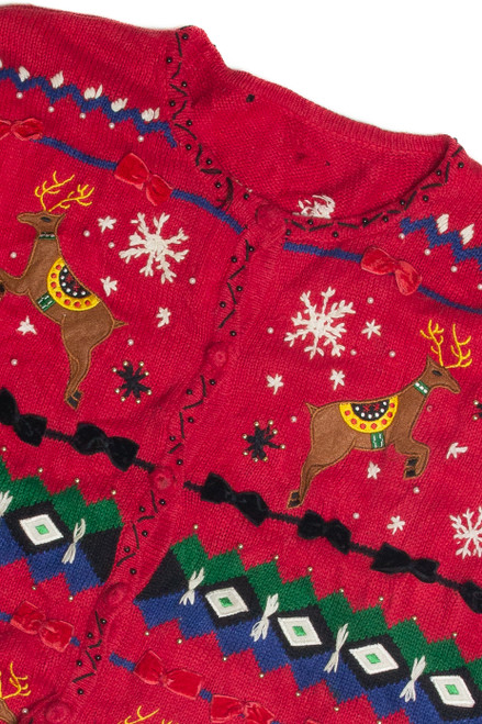 Vintage Red Ugly Christmas Cardigan 60909
