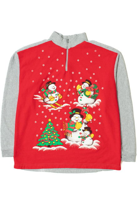 Snowmen Ugly Christmas Quarter-Zip Sweatshirt 62194