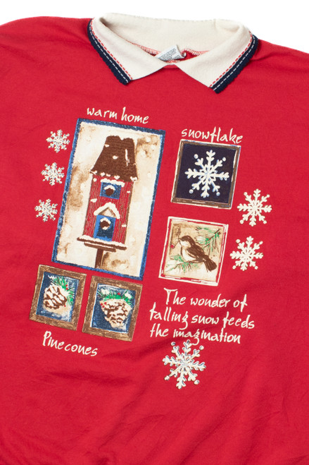Cottagecore Ugly Christmas Collared Sweatshirt 62196