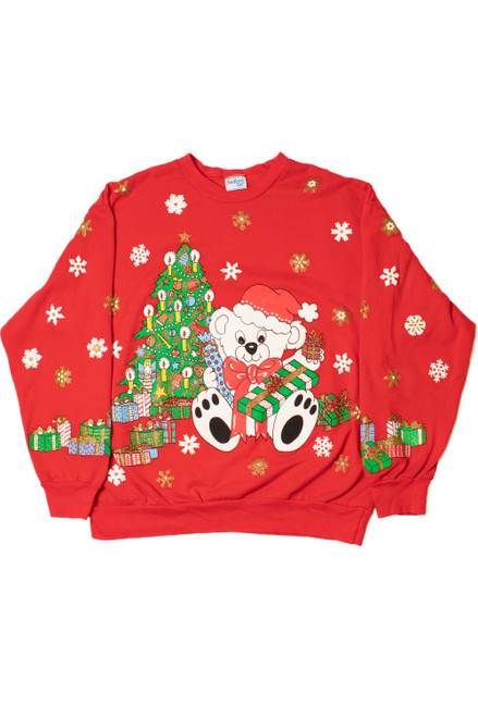 Vintage Holiday Bear Ugly Christmas Sweatshirt 62231