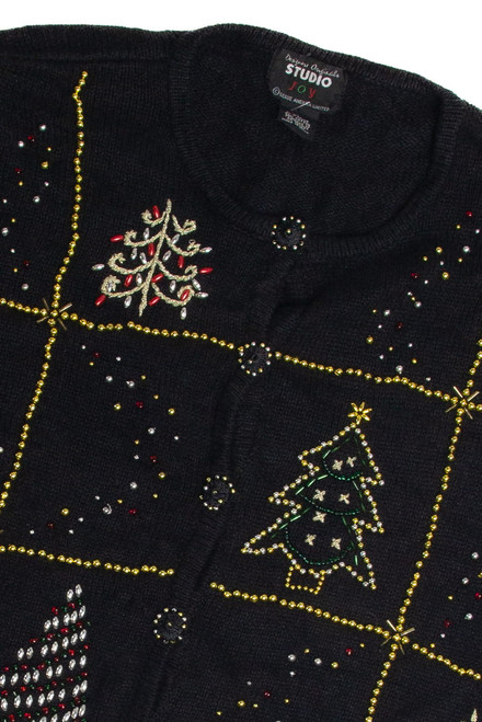 Vintage Black Ugly Christmas Cardigan 60946