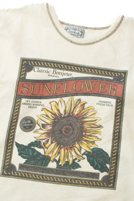 Vintage Bonjour Sunflower Seeds Sweatshirt (1990s)