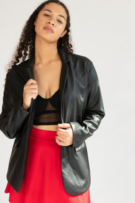 Black Pleather Blazer