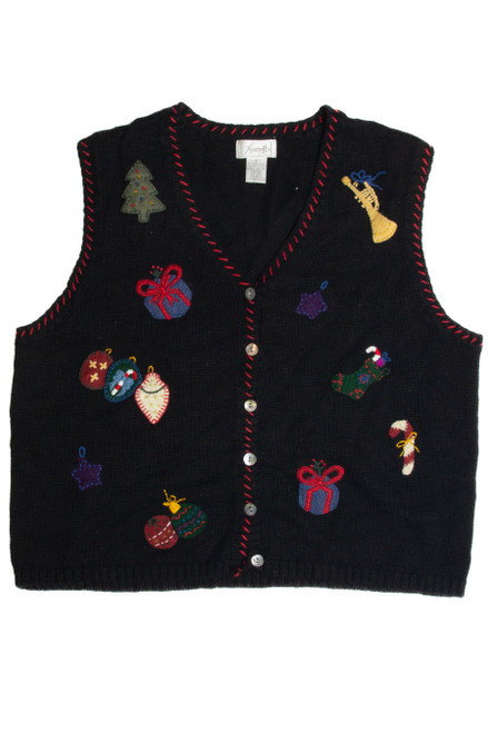 Vintage Black Ugly Christmas Vest 62303