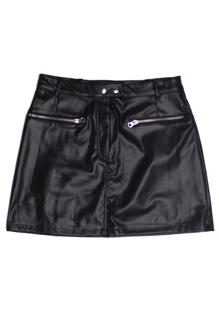 Metallic Zipper Pocket Skirt