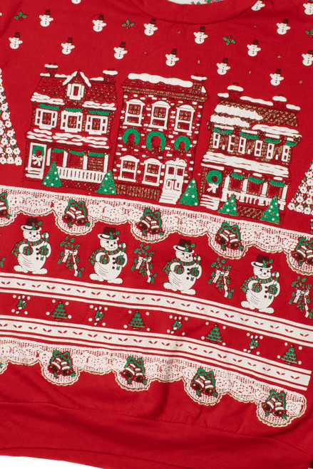 Festive Town Patterned Ugly Christmas Sweatshirt 61555