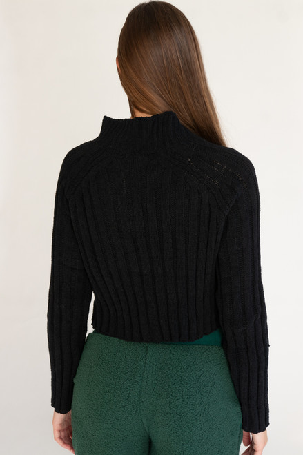 Black Funnel Neck Sweater