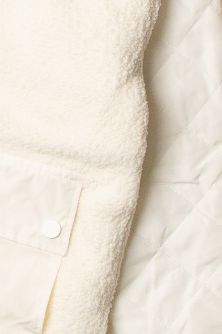 Quilted Sleeve Sherpa Jacket