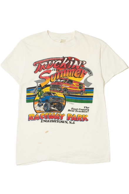 Vintage 1983 "Truckin Inta Summer" Raceway Park T-Shirt 9582