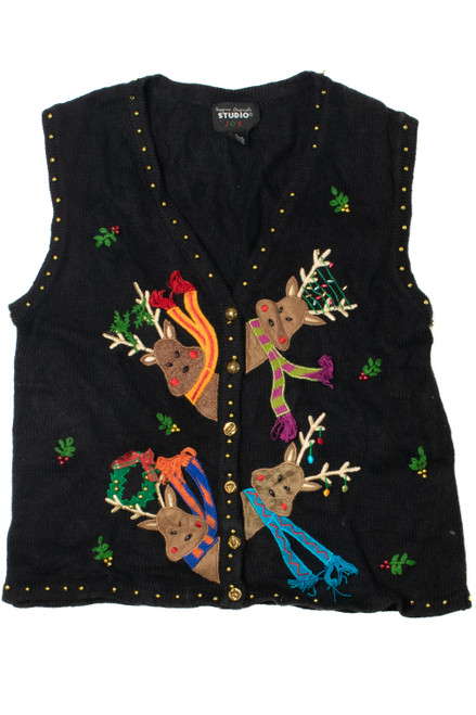 Peek-A-Boo Reindeer Ugly Christmas Vest 61580